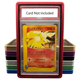 PSA Metal Slab Bumper Magnetic case for Graded Card | Front & Back Sturdy Plastic Protective Glass | Aluminum Bumper Guard Protector | Made for Standard PSA | Premium Case Built for Quality (Green)