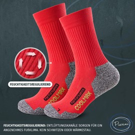Piarini Coolmax Hiking Socks, Outdoor Socks, Long Functional Socks in Black, Anthracite, Navy, Petrol, 2 Pairs, Size: 35 - 38, 39 - 42, 43 - 46, 47 - 50 -