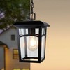DOCIUEON Outdoor Hanging Light, Farmhouse Black Porch Pendant Lantern with