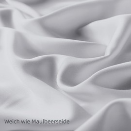 bienDo Fitted Sheet 90 x 200 cm, Light Grey, Bamboo Lyocell Silk, Fitted Sheet for Winter and Summer, 35 cm Deep Pocket for High Mattresses, Allergy Sufferers, Soft Like Egyptian Cotton