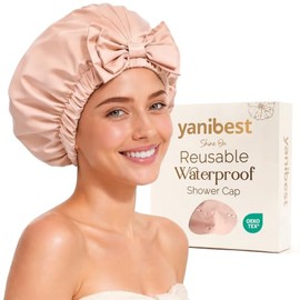 Yanibest Gorro Ducha Reutilizable Impermeable Banda Elástica Ancha Cómodo Duradero Mujer
