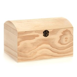 Glorex Wooden Treasure Chest, Natural, 26 x 17.5 x 16 cm
