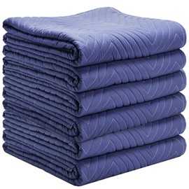 PME Heavy Duty Moving Blankets (6 Pack) - Pro Max Series - 80"x72" (70 lb/dz Weight) - Quilted Shipping Furniture Pads