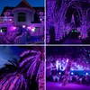 QITONG 2 Pack Purple Solar Fairy Lights Outdoor Waterproof, Each