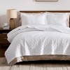WDCOZY 100% Cotton Queen Size Quilt Set - White Ruffle