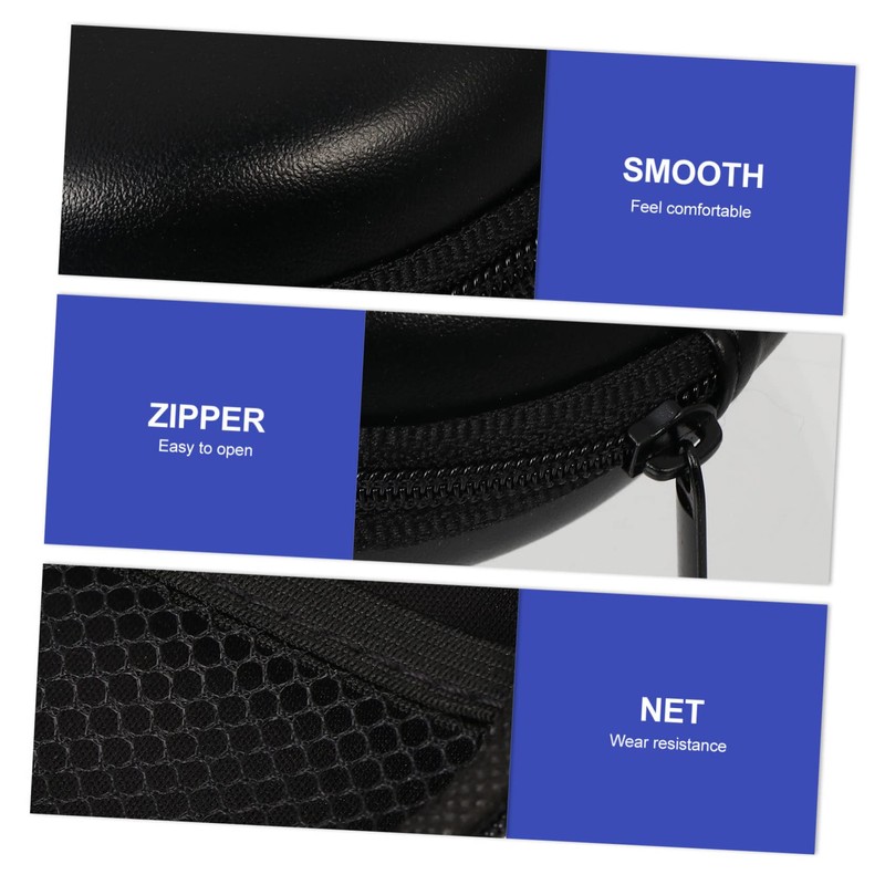 DOITOOL Headphone Case Earphone Storage Bag Round Shape Metal Zipper