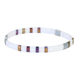 KELITCH Classic Link Bracelets Bangles Tila Beads Stretch Bracelets Summer Charm Bracelets For Women - 05B