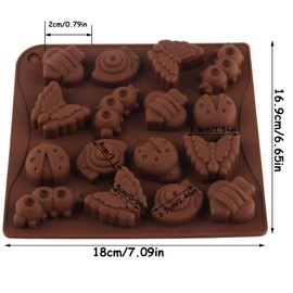 AIBOYA 16 Cavity Insect Silicone Candy Molds Butterfly Snail Bee Caterpillar Mold For Candy Chocolate