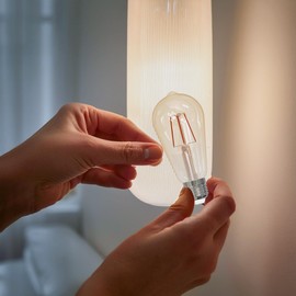 EGLO Set aus 3 E27 Filament LED Lampen, Edison Vintage Glühbirne amber, 4 Watt (entspricht 40 Watt), Leuchtmittel warmweiß, 2200 K, Retro Glühlampe ST64, Ø 6,4 cm