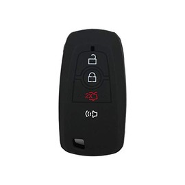 SEGADEN Silicone Cover Protector Case Holder Skin Jacket Compatible with FORD 4 Button Smart Remote Key Fob CV9710 Black