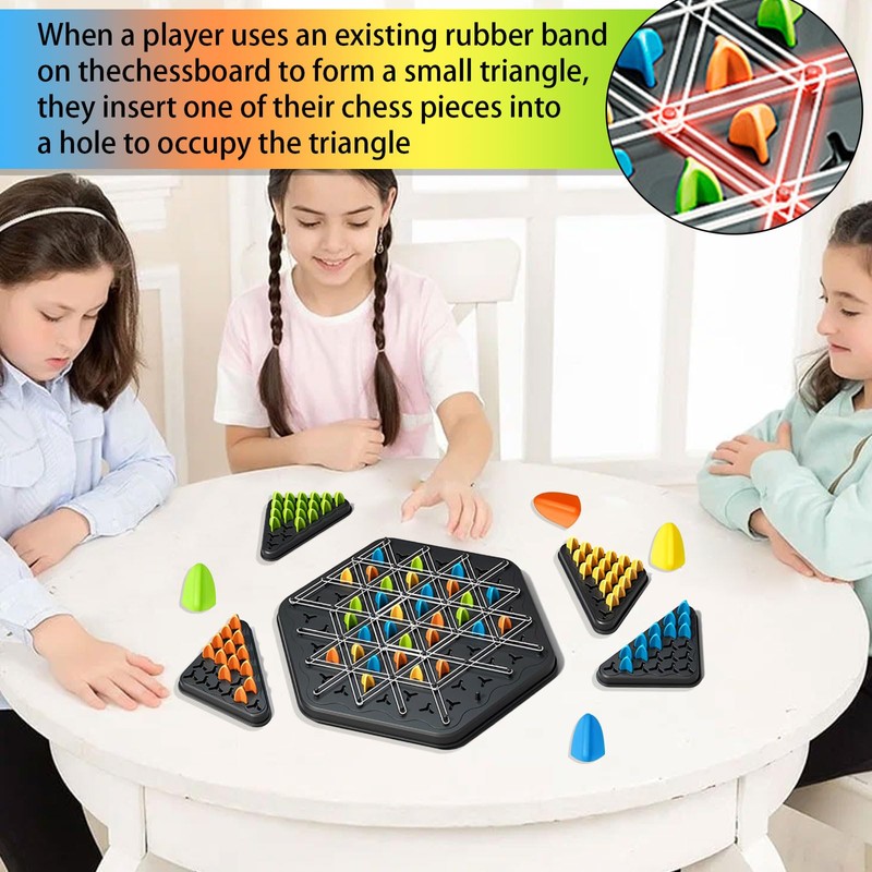 Game Rubber Bands, Multiplayer Game with Rubber Bands Triangle, Chains
