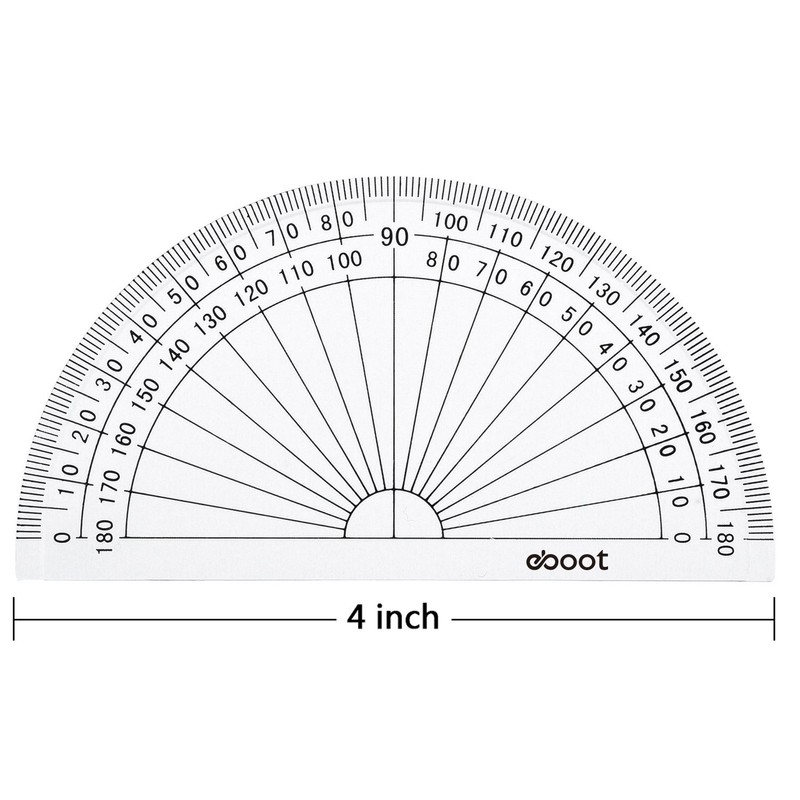 EBOOT 50 Pcs Math Protractors Plastic Protractor 180 Degrees, 4