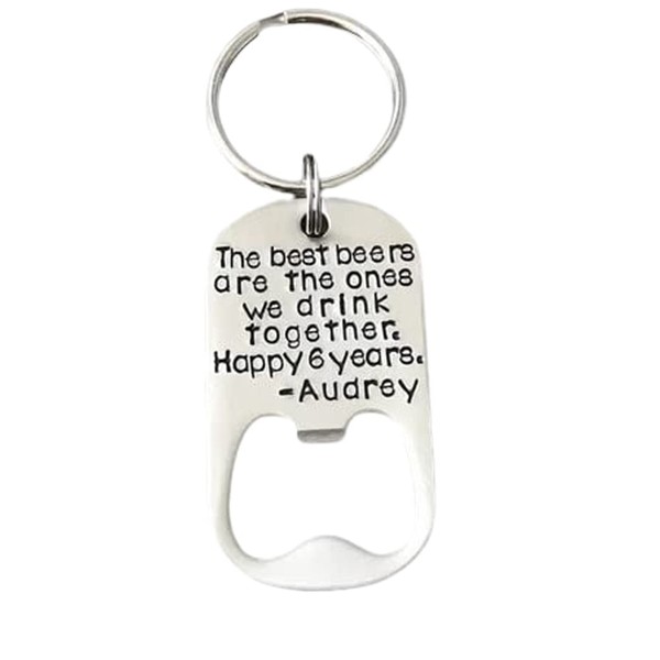 Stainless Steel Keychain 1 Year Anniversary Gifts for Him The
