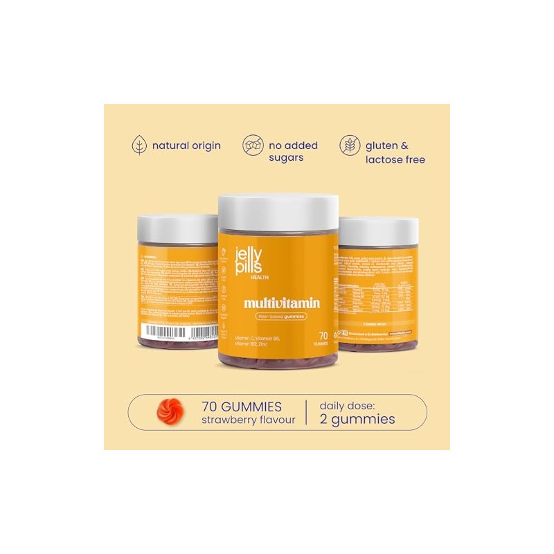 Jelly Pills Multivitamin Gummies for Adults - with Vitamins A,