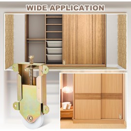 Therwen 4 Pack Sliding Mirror Closet Door Roller Assembly – 1-1/2" Nylon Concave Wheels, 2-1/2" Hole Centers