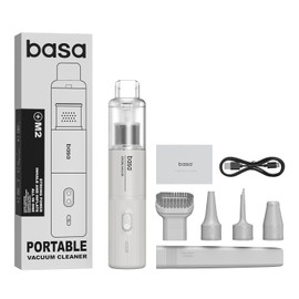 BASA Handheld Car Vacuum Cleaner, 12000Pa 4-in-1 Cordless Vacuum Cleaner and Air Duster, Mini Portable Vacuum with 25-Min Runtime, HEPA Filter and Multi-Nozzles for Car, Home, Office, Pet