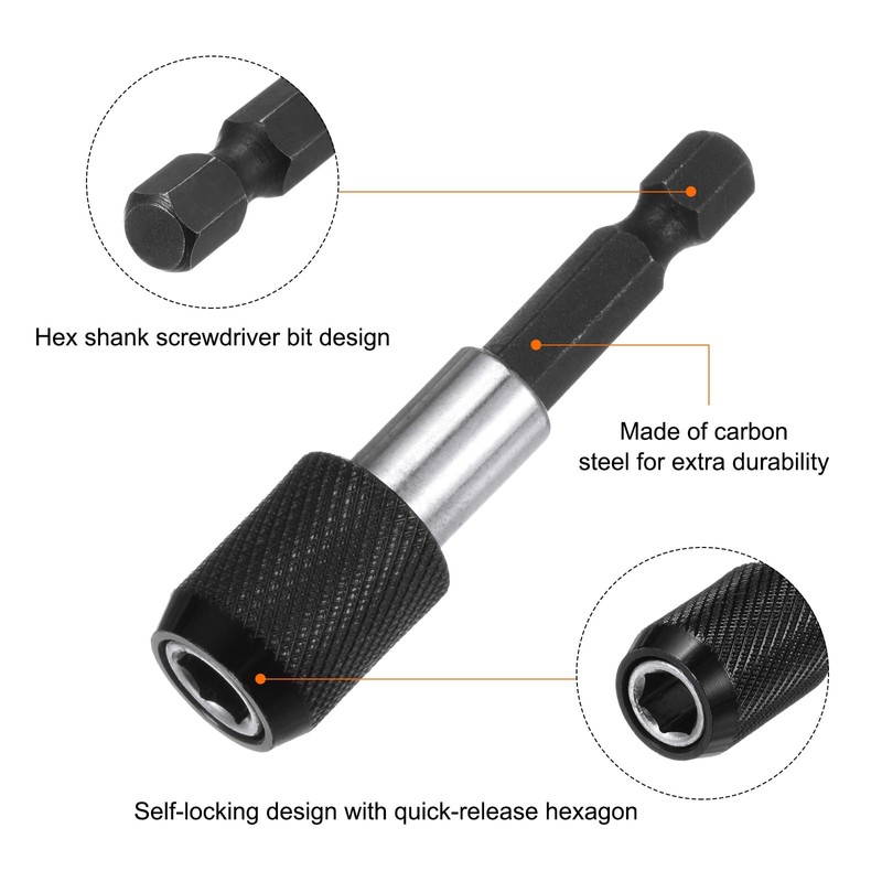 HARFINGTON Magnetic Extension Chuck Adapter 2.5" 1/4 Inch Hex Shank
