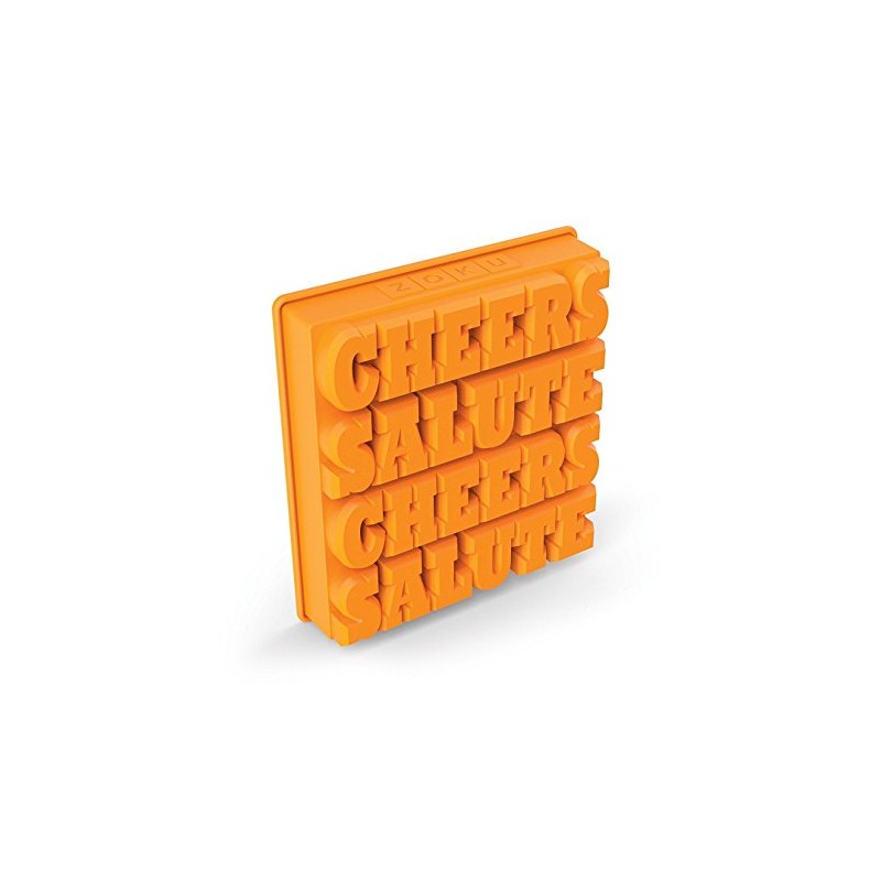 Zoku Unisex Cheers and Salute Ice Cube Tray, Orange