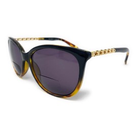 Incredible Bargains The Laguna Bifocal Reading Sunglasses Round Butterfly Cateye Sun Readers for Women + 1.50 Black Tortoise with Smoke Lens