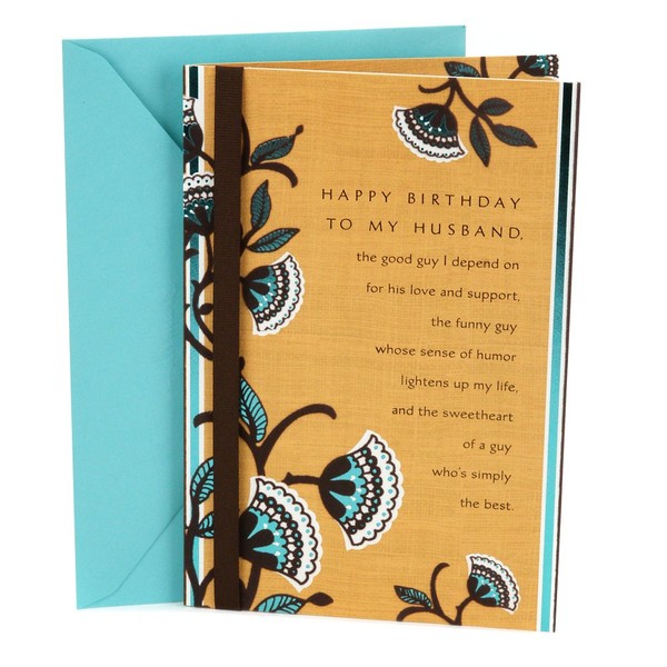 Hallmark Birthday Card for Husband (Brown and Blue Floral)