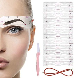 Kit Moldeador de Plantilla para Cejas, Plantilla Reutilizable con Correa para Cejas Perfectas, Moldeador de Cejas (Colores variados)