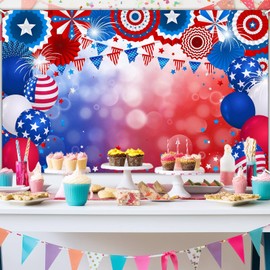 Mocsicka Independence Day Background July 4th Patriotic Photography Backdrop 4th of July Party Decorations Photo Booth Props (6x3.6ft)