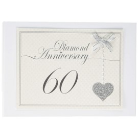 White Cotton Cards 60th Anniversary, Heart Photo Album (LLA60T), of