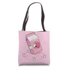 Pastel Goth Kawaii Occult Strawberry Milk Shake Carton Tote Bag