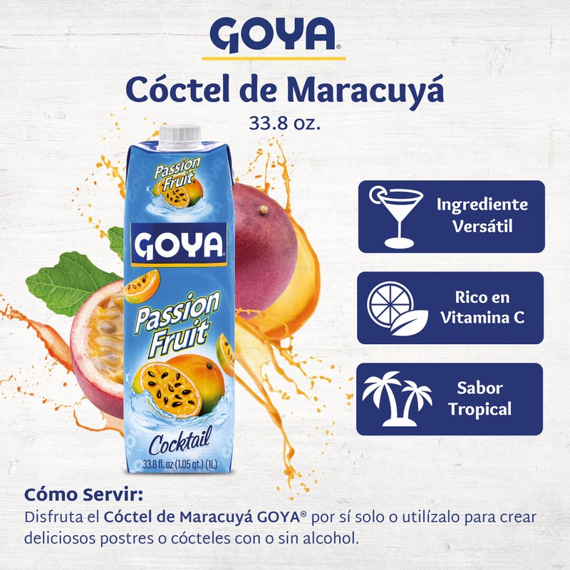 Goya Passion Fruit Cocktail, Tropical Passion Fruit Juice, Vitamin C