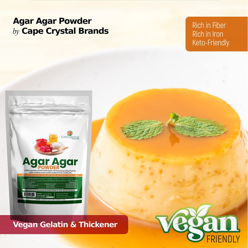 Agar Agar Powder (12-oz) by Cape Crystal Brands - Vegan