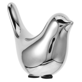 Operitacx Silbernes Vogelornament Heimdekoration Keramik Vogeldekor Kleine Vogelstatue Dekorative Ornamente Kleines Für Regale Vogelfigur Kamindekor Vogelstatuen Vogeldekor