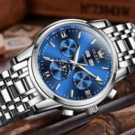 OLEVS Automatic Mens Watches Self Winding Mechanical Business Luxury Dress Stainless Steel Waterproof Luminous Calendar Wrist Watches for Men