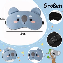 Sleeping Mask Children, Sleeping Mask Girls Funny Things, Sleep Mask, Cute Animal Sleep Eye Protection for Girls, Boys, Travel, Nap Party Accessories (Grey Koala Style)