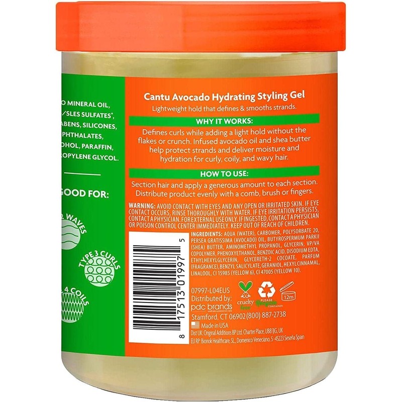 Cantu Gel hidratante de aguacate (paquete de 1)
