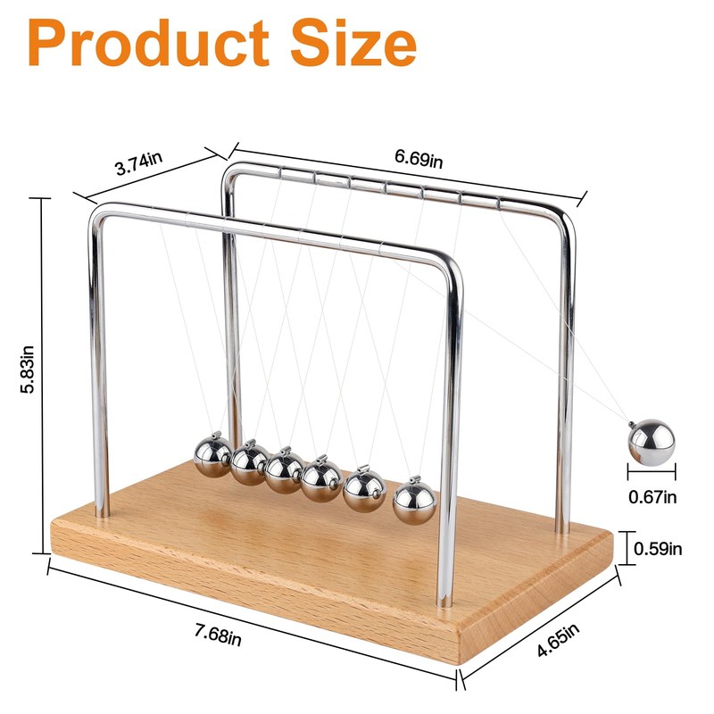 Smilesorg Newton's Cradle Balance Balls Fascinating Physics Gadget for Home