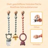 4 Stück Schnullerkette Mädchen/Junge, Schnullerkette Silikon with Holz Clip, Schnullerband,