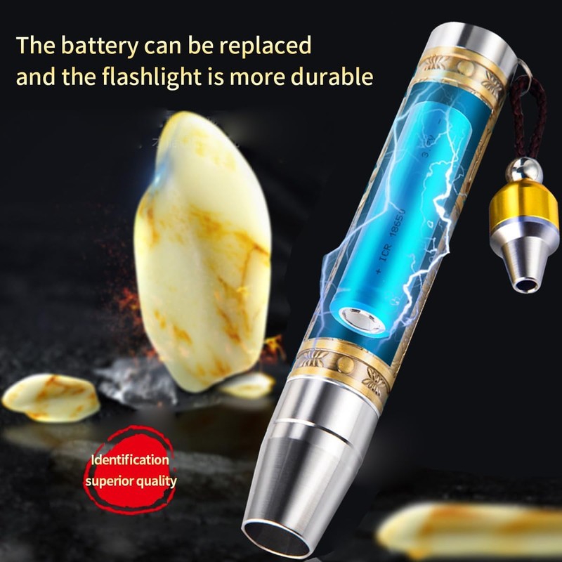 YZYOE Rechargeable Three LEDs Expert Jade Appraisal Flashlight,Jewelry Appraisal Gemstones