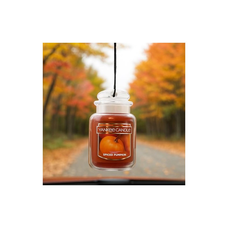 Yankee Candle Car Jar Ultimate, Spiced Pumpkin, 0.96 OZ