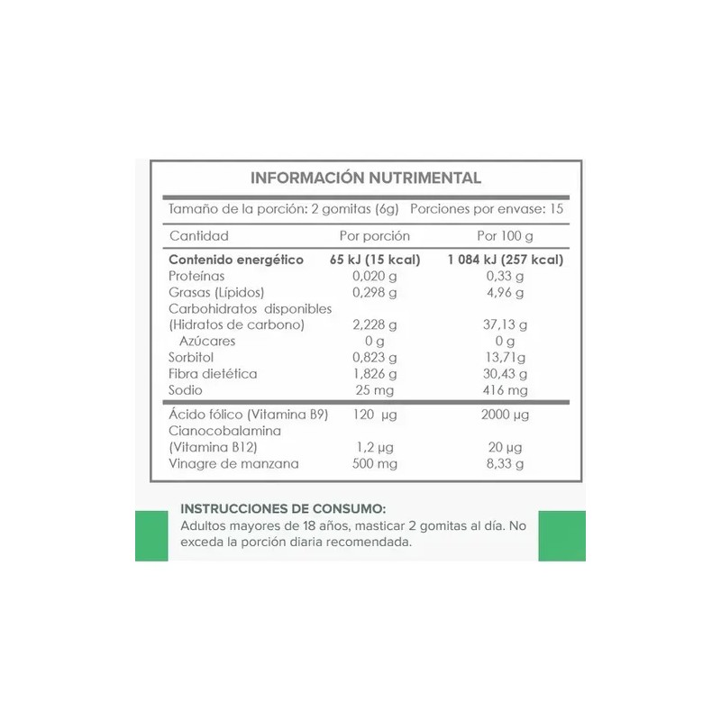 Gomitas Con Vinagre De Manzana Acido Fólico Y Vitamina B12