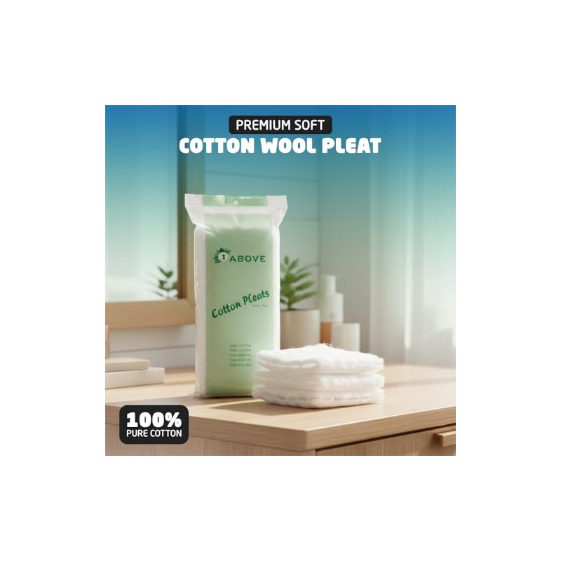 1ABOVE Cotton Wool Pleat 80g – 100% Pure Cotton, Super
