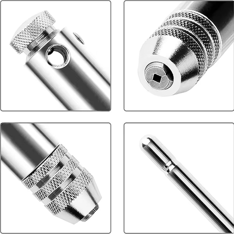 Wilsonzin T Handle Tap Wrench Ratchet, Adjustable Hand Tap Set,