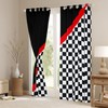 feelingyou Race Car Curtains for Windows,Black White Checkered Grid Curtains