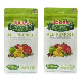 Jobe’s Organics 09526 Organic All Purpose Granular Fertilizer 4-4-4, 4 lb (Тwo Рack)