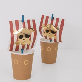 Meri Meri Pirate Cup & Straws Set (Pack of 8)