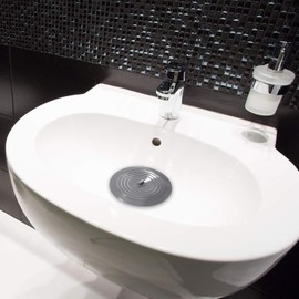 Large Silicone Tub Stopper,6 inches Drain Plug Stopper Flat Suction Cover for Bathtub Kitchen Bathroom Accessories (Grey)