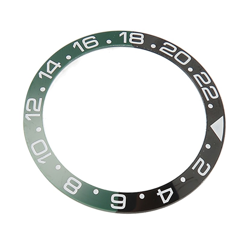 38mm Diameter GMT Watch Bezel Insert Ring Black Green Base
