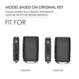 ontto Leather Car Key fob Cover Fit for Mazda 3 Alexa Mazda 3 CX-30 CX-5 CX-9 Mazda 3 Sedan 2019 2020 2021 up Smart Key case Shell key holder keyring keychain protector accessories 3 buttons Black