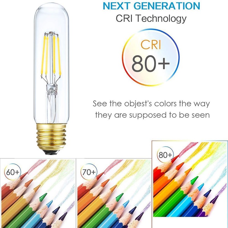 Leools Dimmable Edison Led Tubular Bulb T10,4W Vintage Led Filament