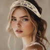 Diademas Elásticas de Encaje para Mujer, con Cuentas Y Adornos,