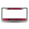 NC State Wolfpack Chrome Metal License Plate Frame